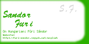 sandor furi business card